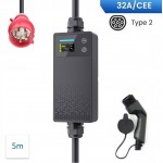 VoltEco Carregador Portátil  22Kw T2 Trifásico (Cabo 5mts) Ajustável de 6A a 32A + (Bolsa)